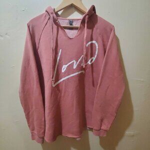 Women's Pink Pullover "Loved" Independent Trading Co.